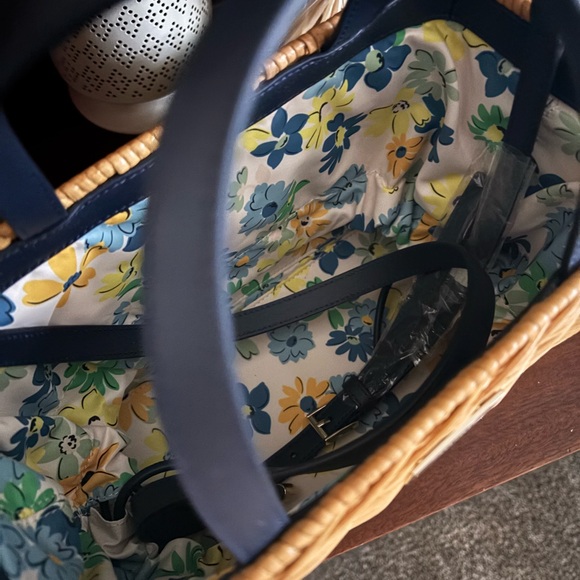 Kate Spade Sam Floral Medley Wicker Medium Satchel - Picture 6 of 8